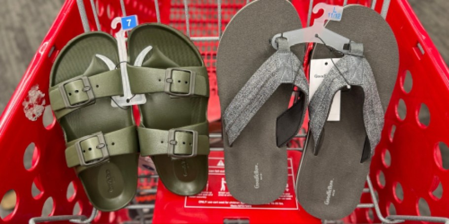 Target Men’s Flip-Flops, Slides & Sandals from $4!
