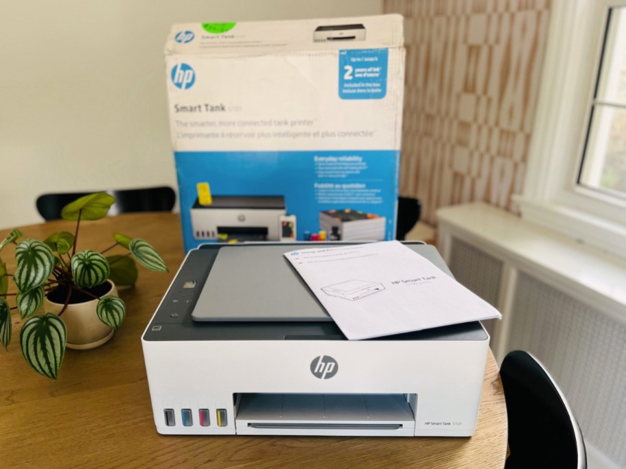 HP Smart Tank 5101 All-in-One Printer sitting on desk