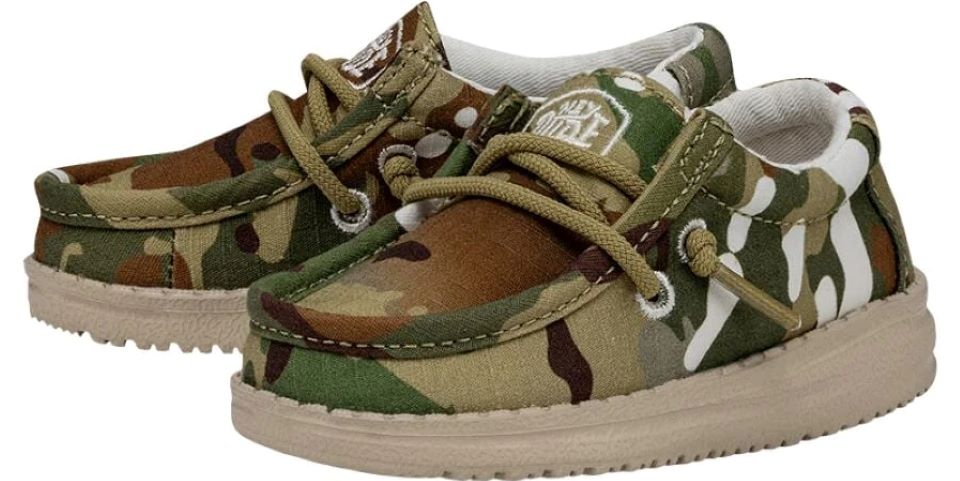 Pair of camouflage toddler Hey Dude shoes