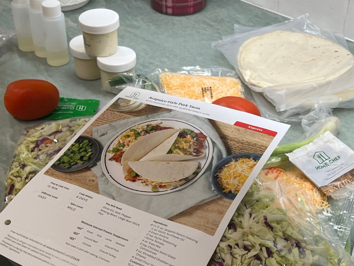 contents of a home chef meal delivery prepacked meal