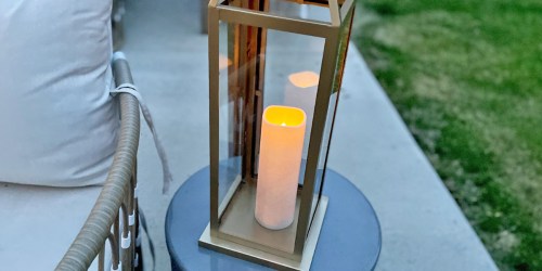 Remote Control Metal Patio Lantern w/ LED Candle Just $57.47 Shipped