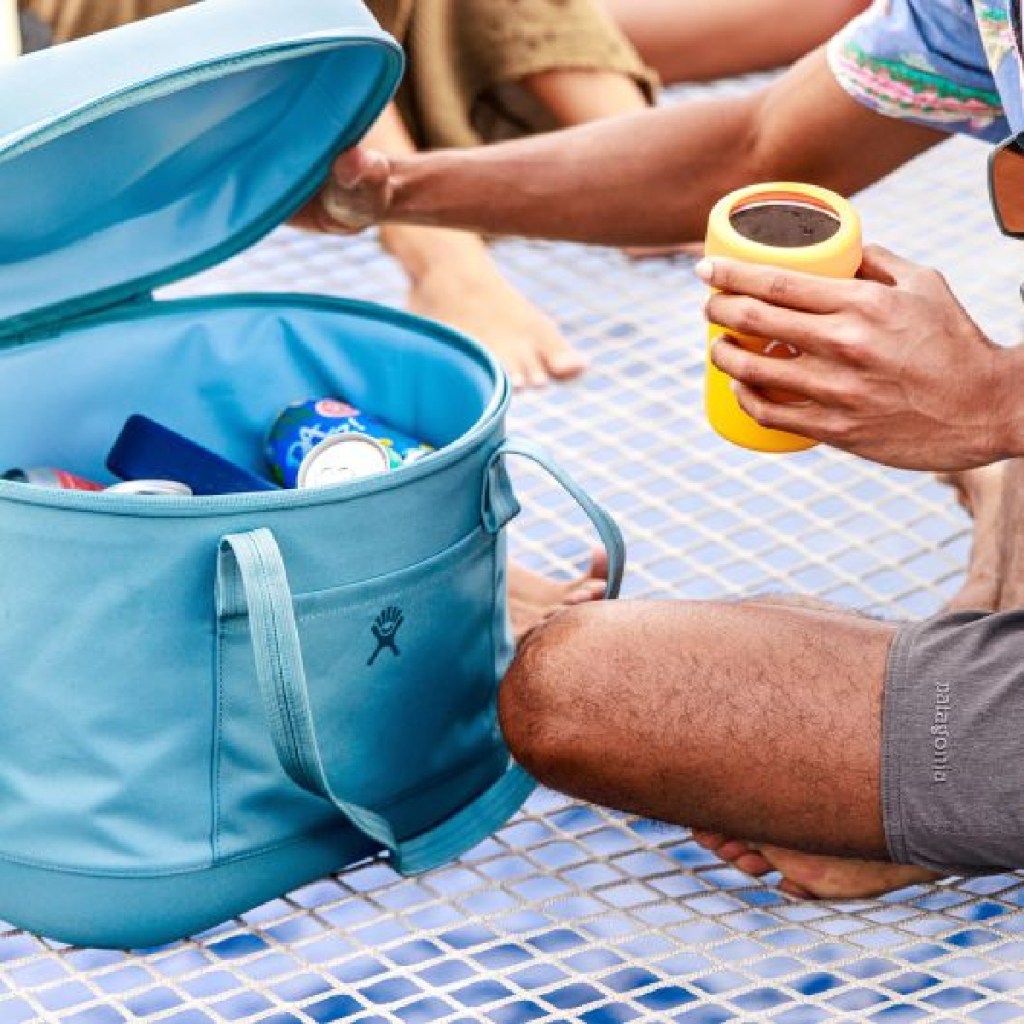Family using a Hydroflask carry out cooler in baltic blue which is one great alternative to a Yeti cooler bag