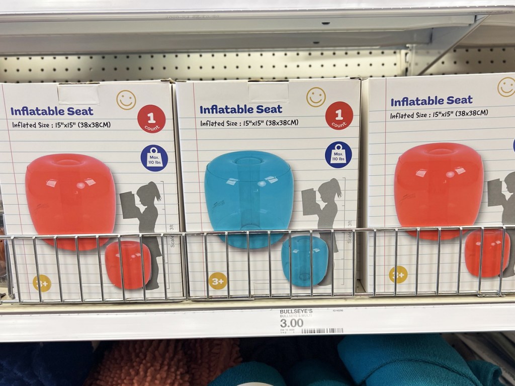 shelf of red and blue Inflatable Seats