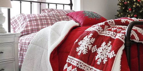 Up to 70% Off JCPenney Bedding | Reversible Sherpa Comforter in ANY Size Just $39.99