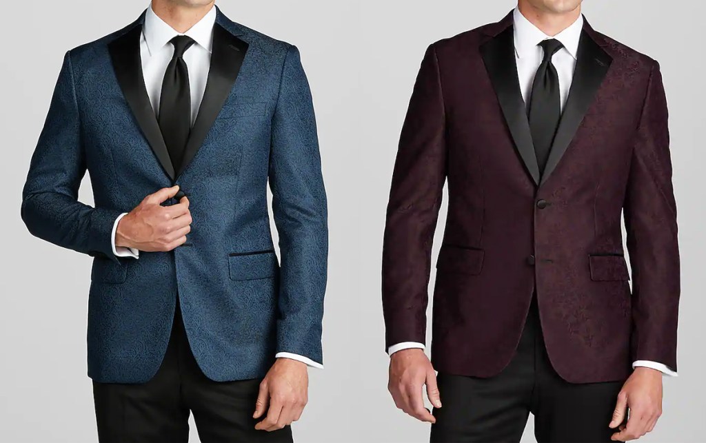 two men in blue and red sport coats