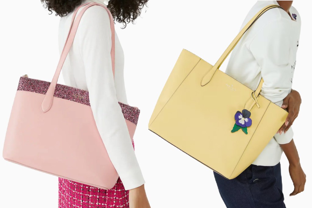 Kate spade tote bags in pink and yellow