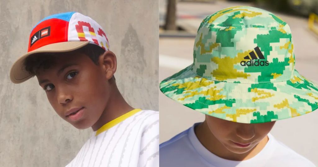 two boys wearing adidas Kids hats 