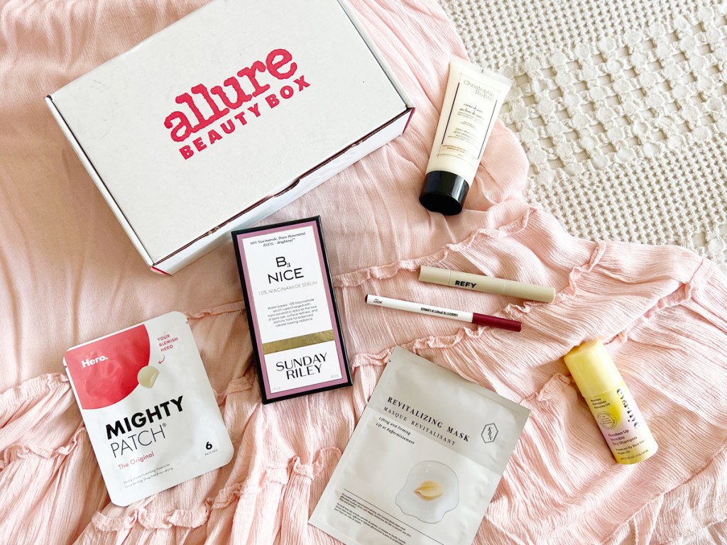 Laid Out Contents of the Allure Beauty Box
