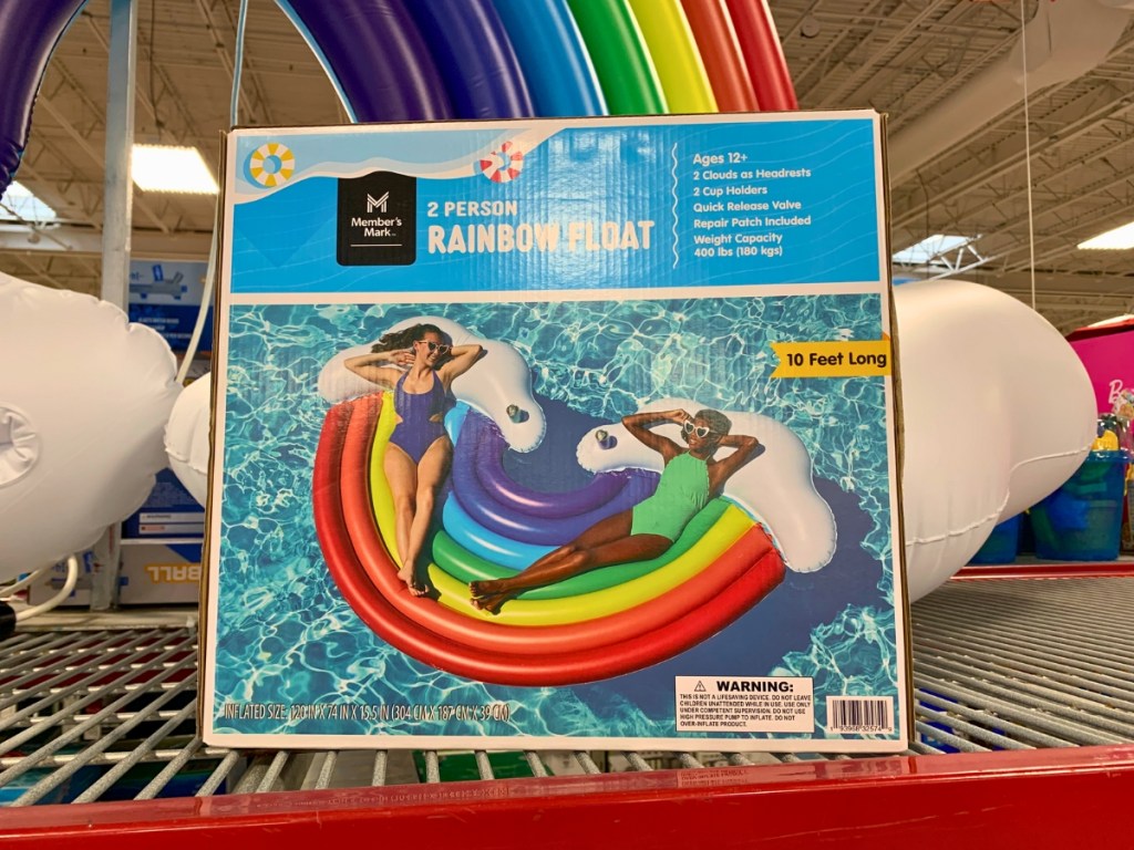 member's mark 2 person rainbow float in store