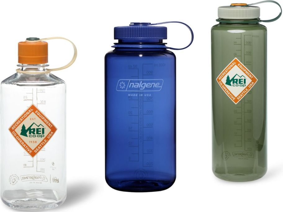 Stock images of 3 Nalgene Water Bottles