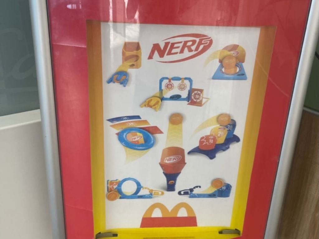 Nerf Happy Meal board in McDonalds