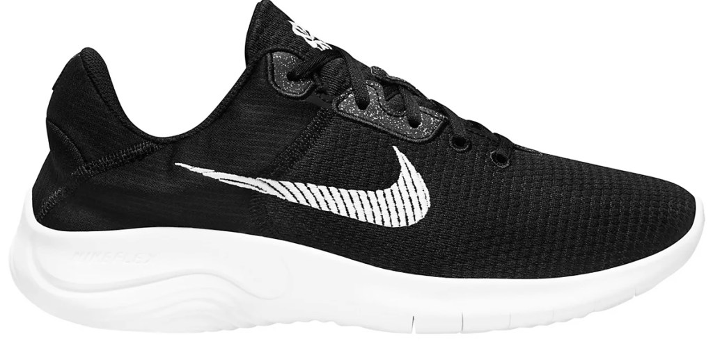 black and white nike running shoe
