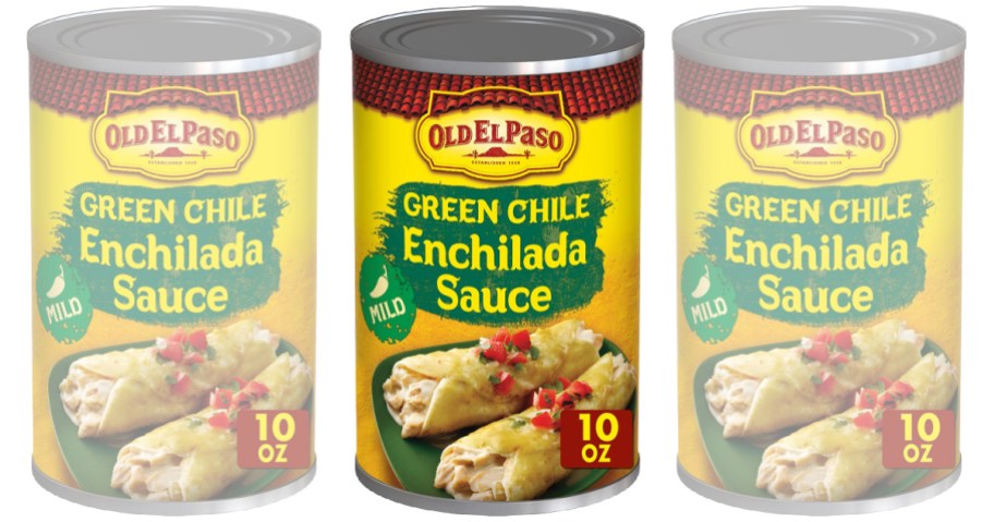 3 cans of Old El Paso Enchilada Sauce Green Chile Mild