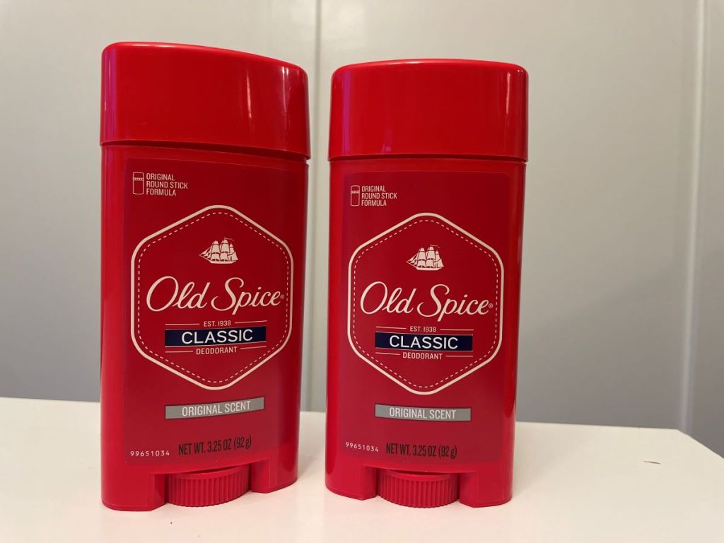 Two Old Spice deodorant sticks