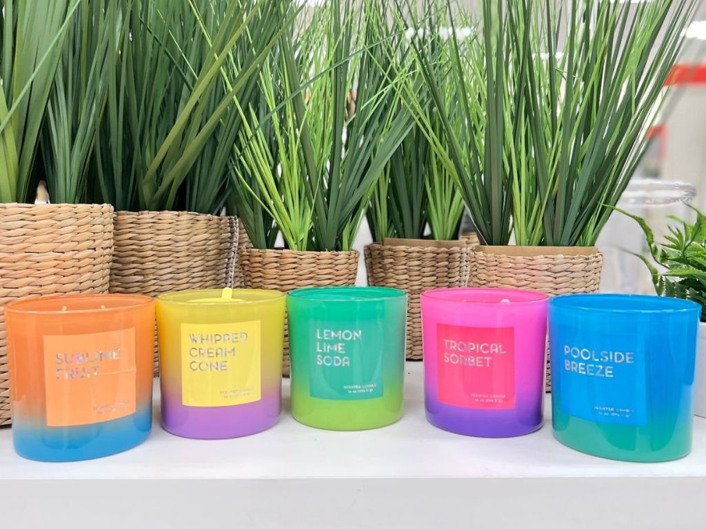 5 different Opalhouse Ombre Candles from target