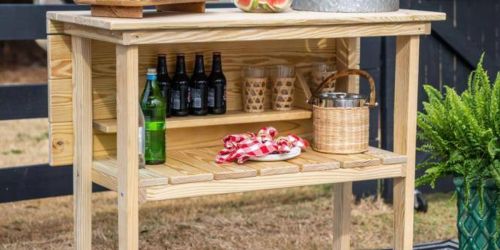 Solid Wood Outdoor Bar Table Only $85 Shipped (Reg. $220) | Doubles as Potting Bench