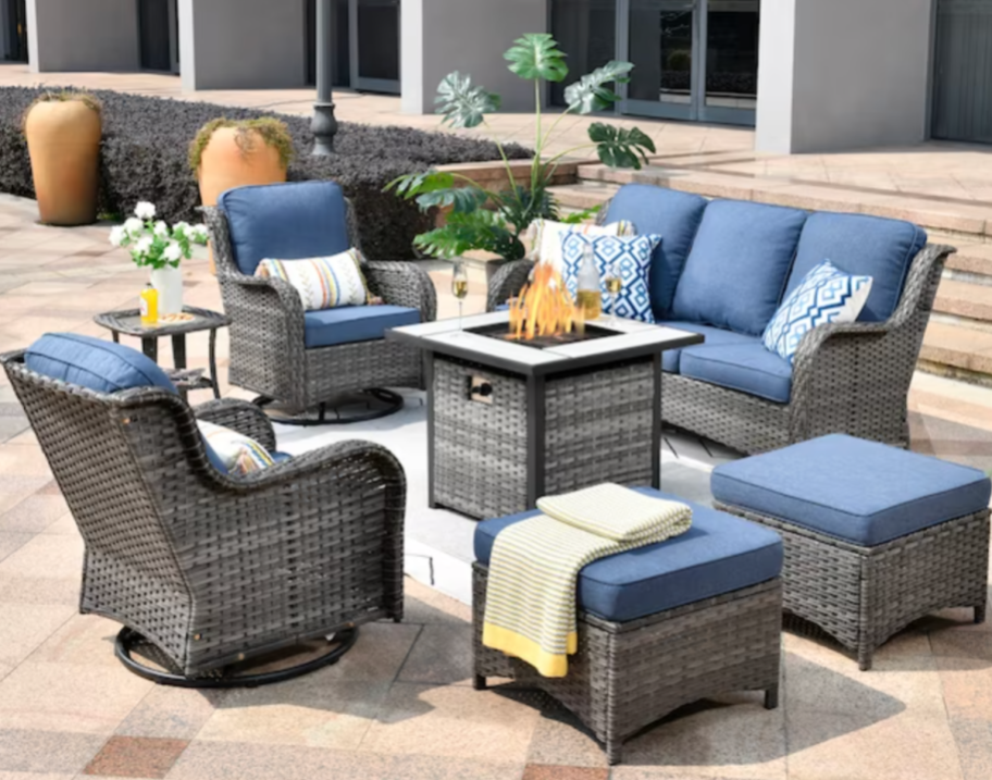 Pouuin 7-Piece Rattan Furniture Set from Lowe's SpringFEST 2024