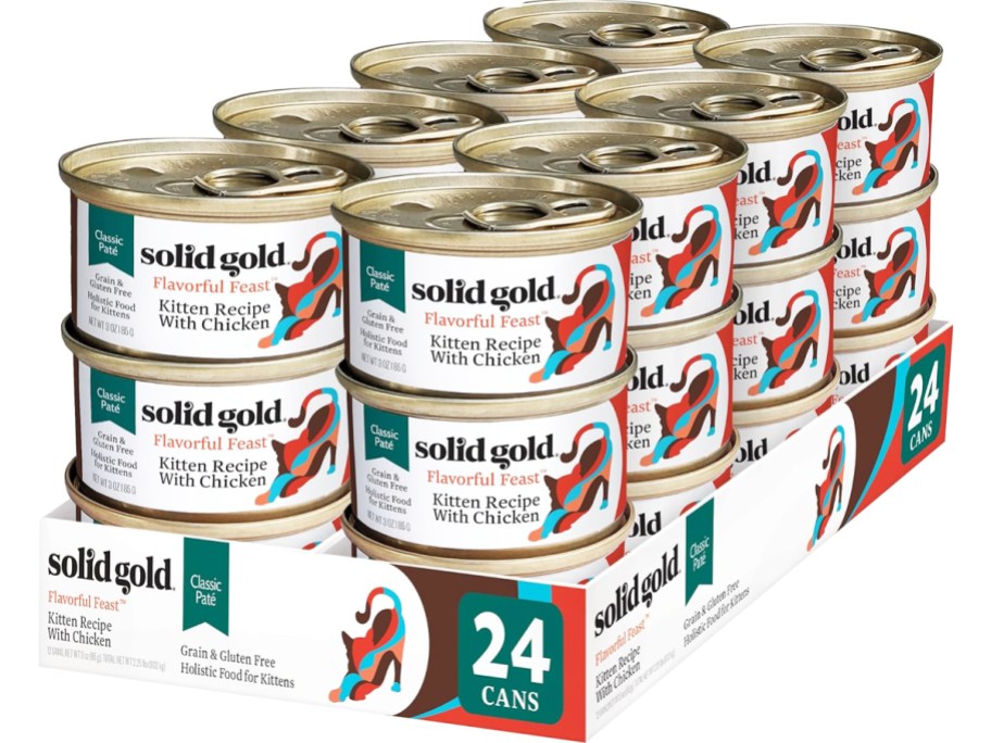24-count case of Solid Gold Wet Cat Food Cans in Chicken flavor