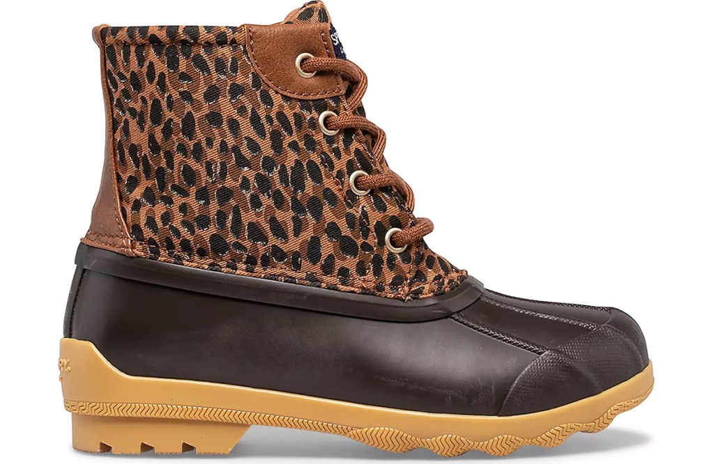 leopard print druck boot