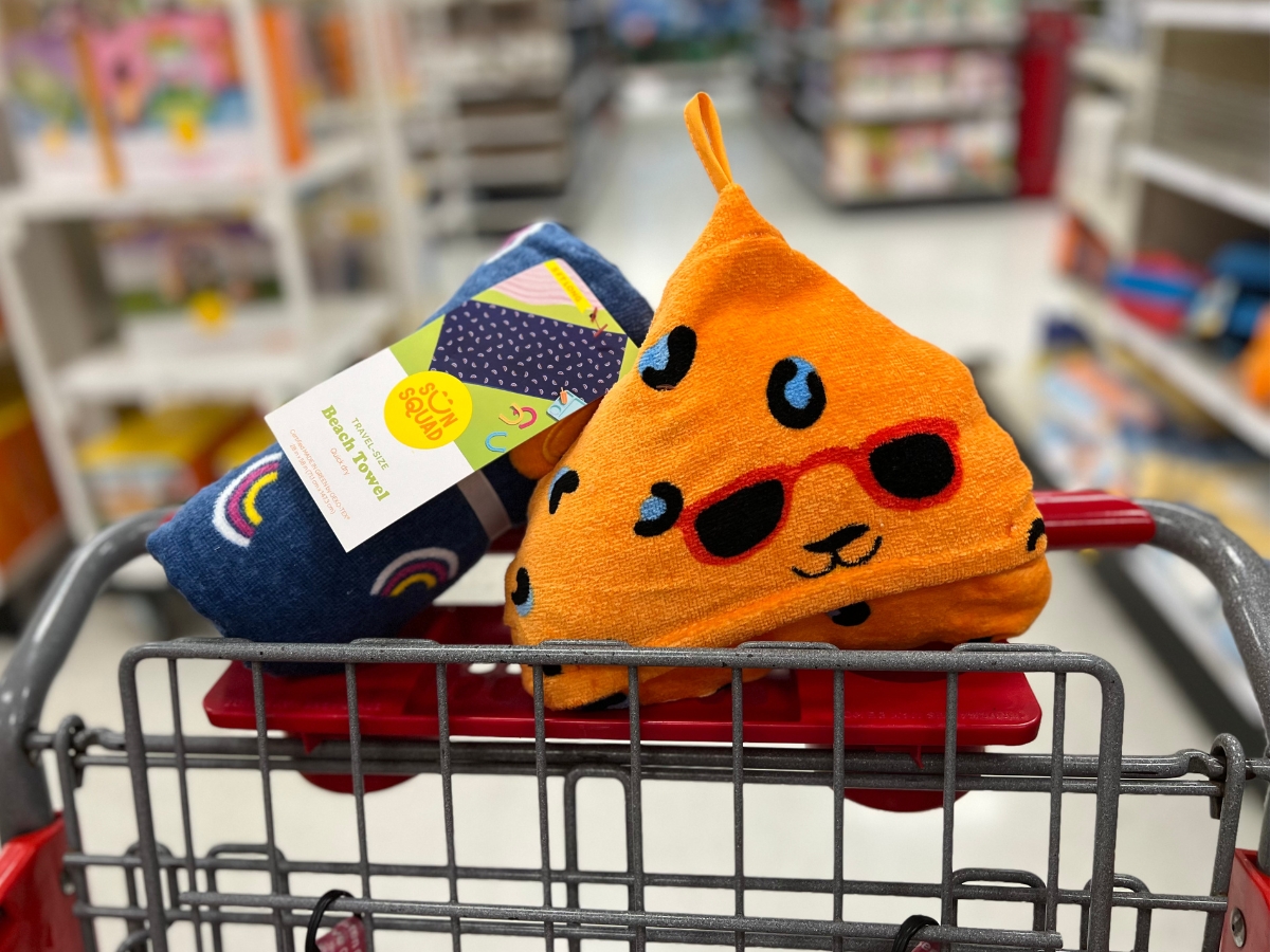 Sun Squad towels in Target cart