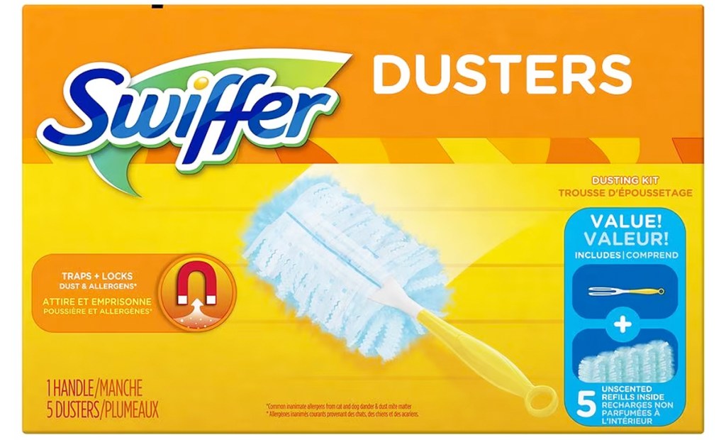 yellow Swiffer Dusters Dusting Kit box