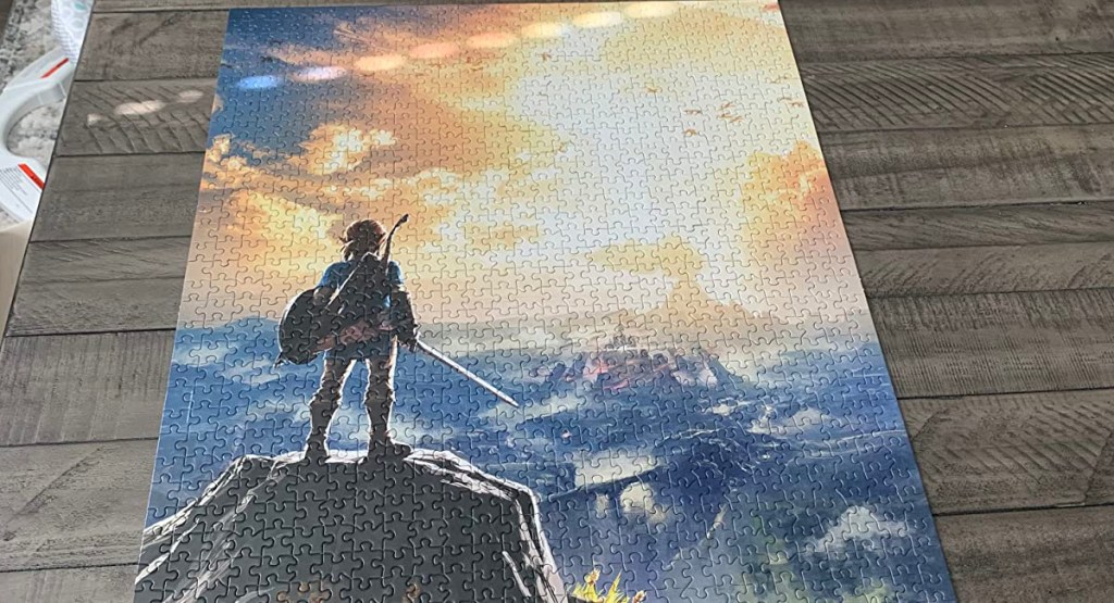  The Legend of Zelda Breath of the Wild 1000 Piece Jigsaw Puzzle on table