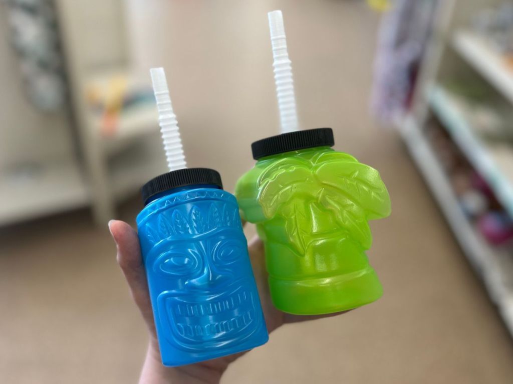 Tiki sippers in blue and green