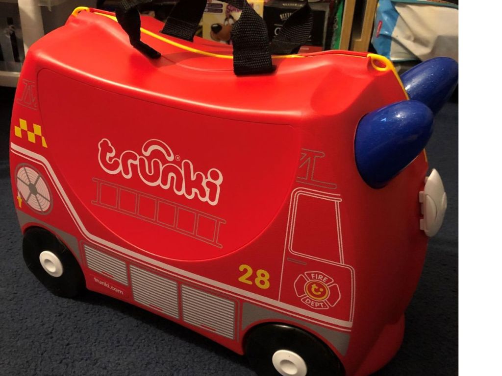 Firetruck theme Trunki ride-on suitcase for kids
