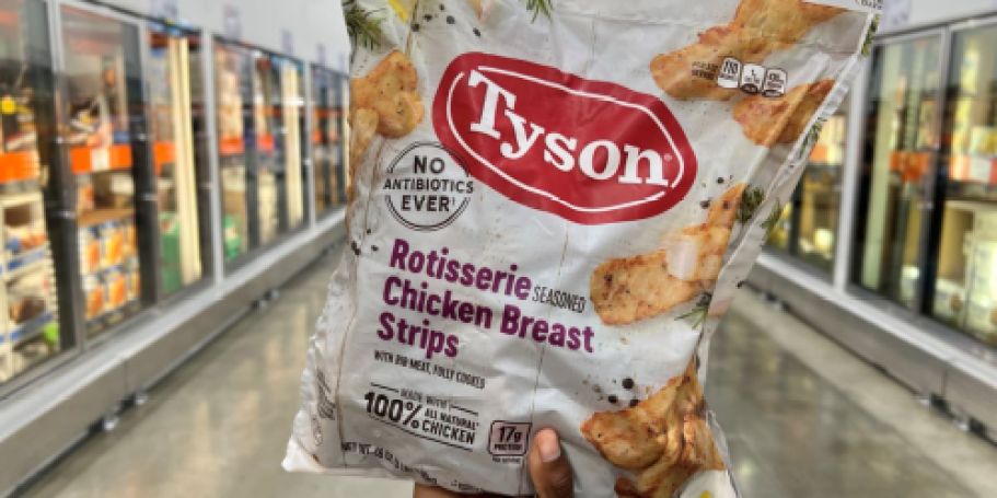 Get $5 Off Tyson Frozen Rotisserie Seasoned Chicken Breast Strips 3lb Bag at Costco