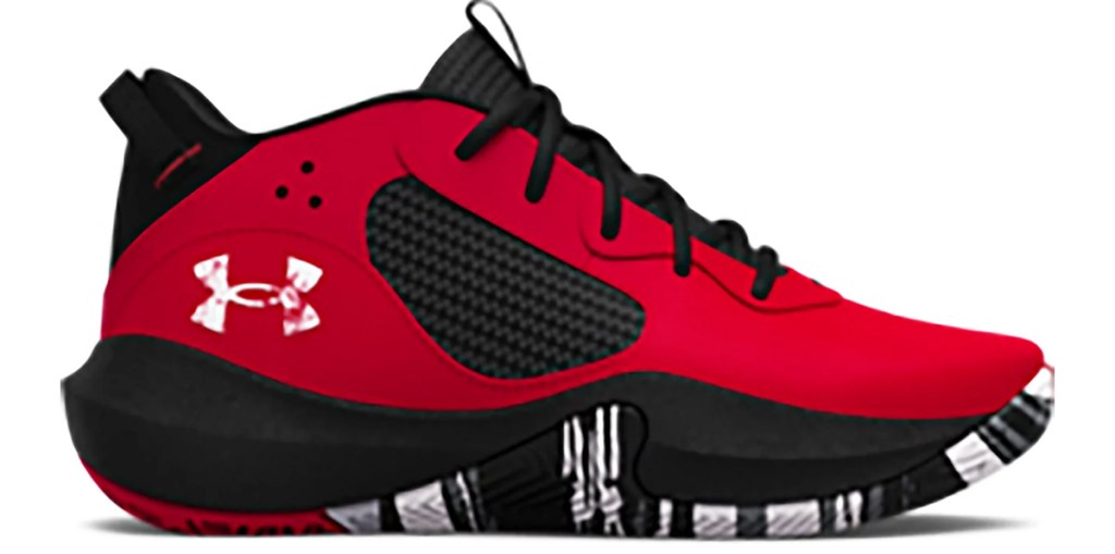 black and red basketball shoe