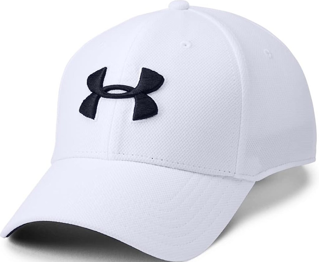 White Under Armour hat with a black logo