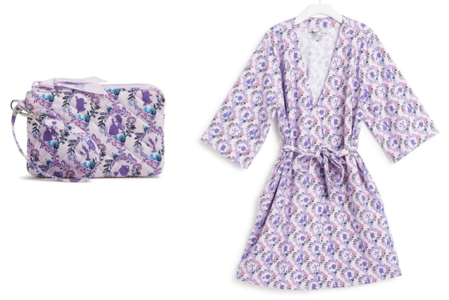 Vera Disney Clip & Zip Mini Pouch & Robe in Belle Floral Cameos