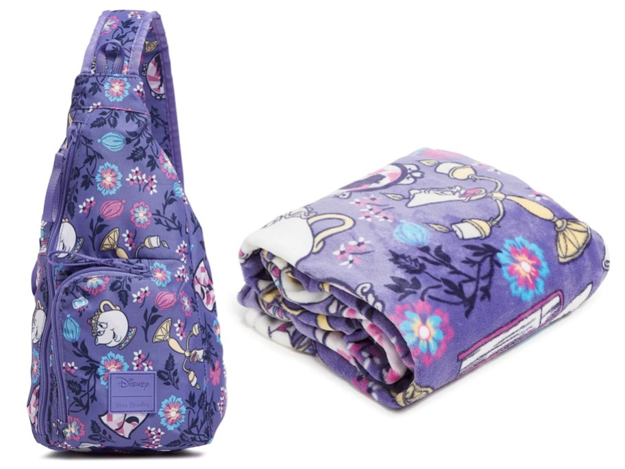 Vera Disney Mini Sling Backpack and Plush Throw in Belle’s Friends