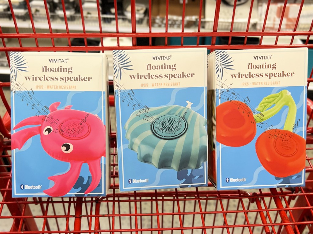 crab, shell, and cherry-shaped wireless speakers