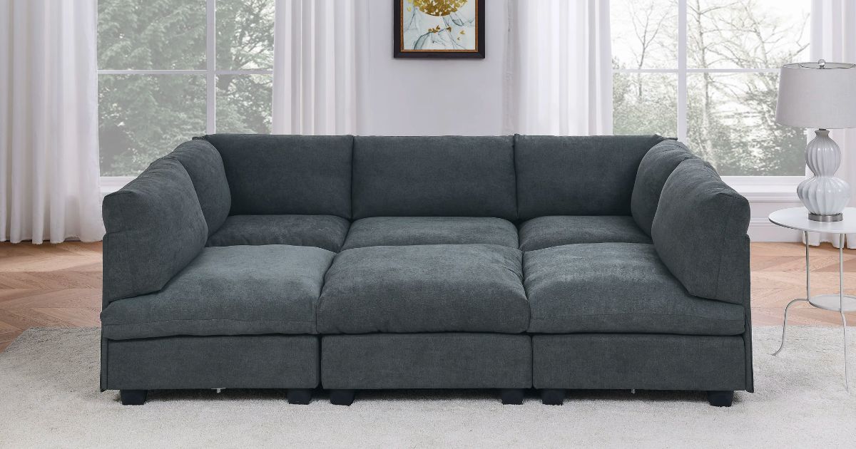 Wade Logan 6 - Piece Upholstered Sectional