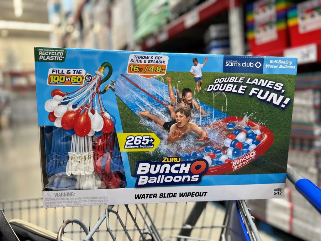 Zuru Bunch o Balloons water slide box on a cart at a store