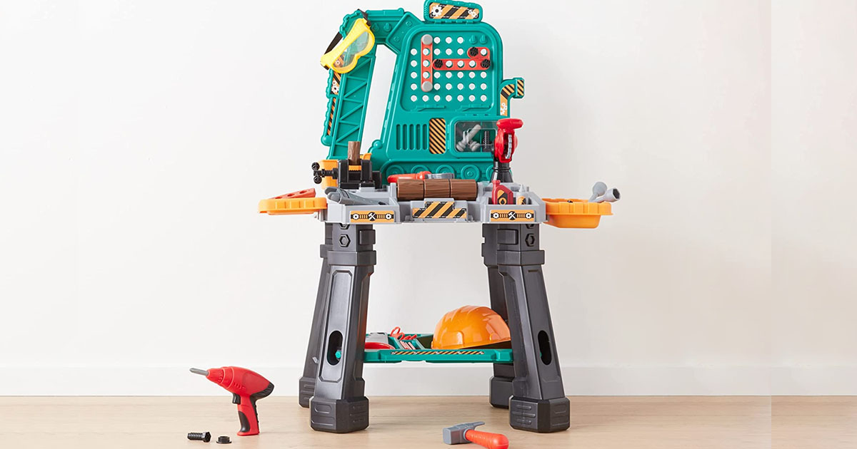 Amazon Basics Kids Workbench Playset Only $17.69 on Amazon (Includes Over 80 Pieces!)