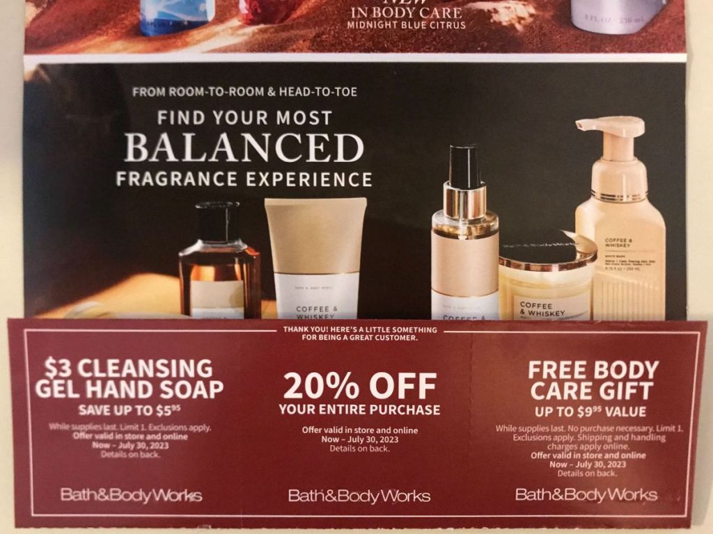 New Bath & Body Works Mailer Coupons (20 Off Entire Purchase, Possible