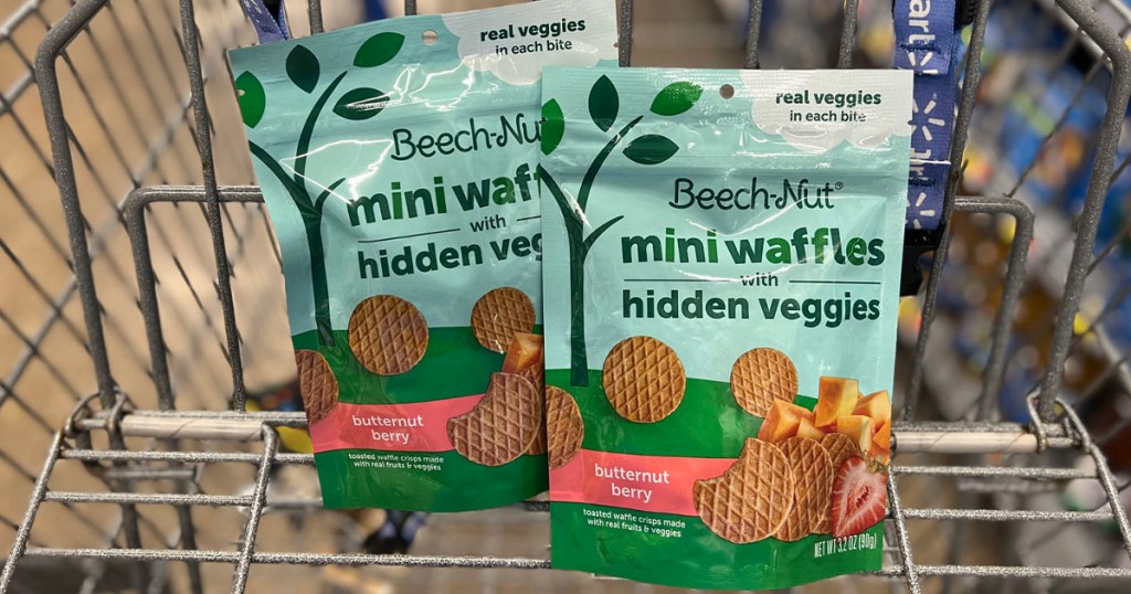 two beechnut mini waffles in shopping cart