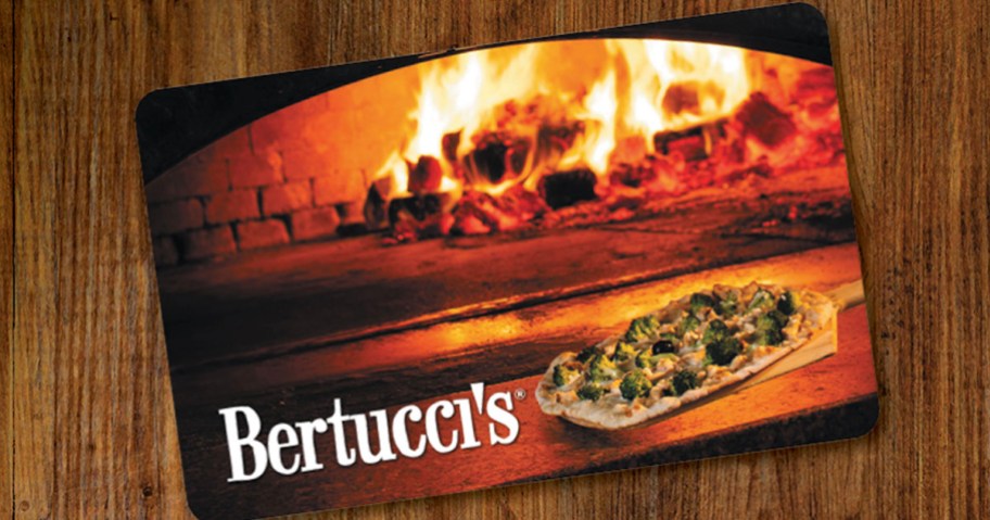 bertucci's gift card on table
