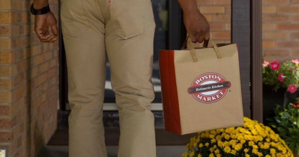 Man delivering Boston Market to home