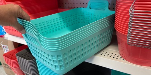 NEW Dollar Tree Storage Baskets Only $1.25 | Choose From a Variety of Colors & Styles!
