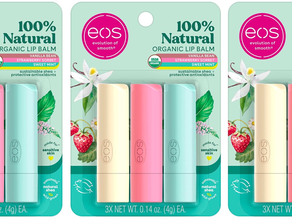 eos 100% natural lip balm 3 pack 