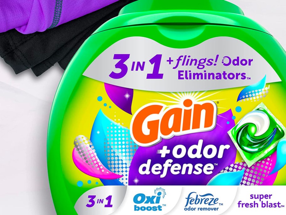 gain odor defense flings container