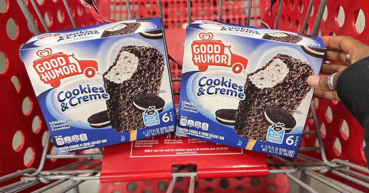 good humor cookies & creme ice cream bar boxes in cart in target