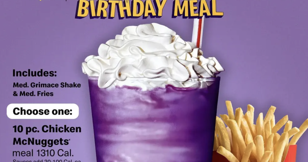 Grimace McDonald’s Birthday Meal Possibly Coming Soon | Includes Purple Shake