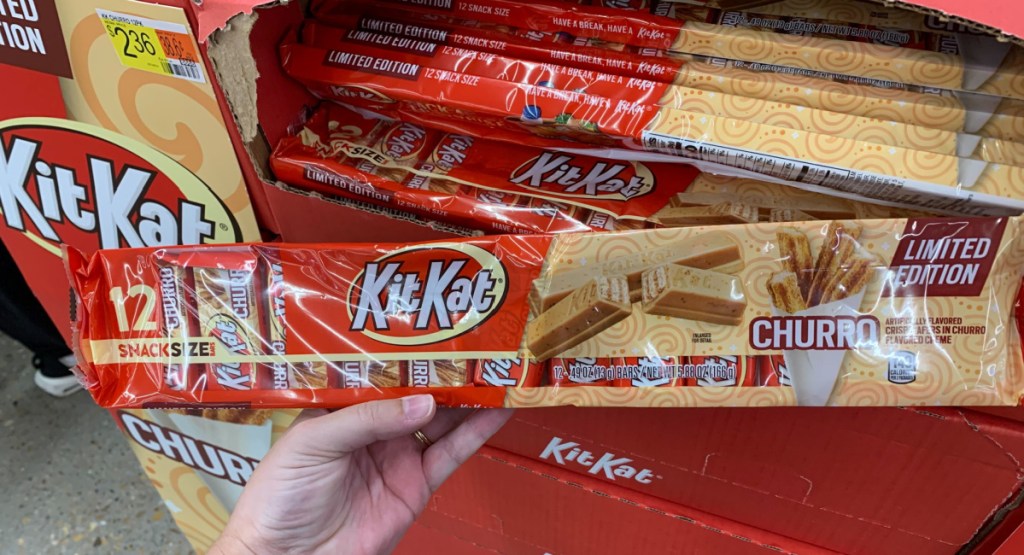limited edition Kit Kat churro in woman's hand displayed