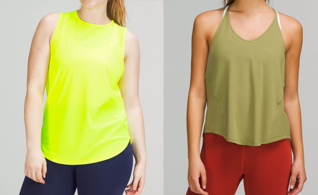 women in yellow and green tank tops