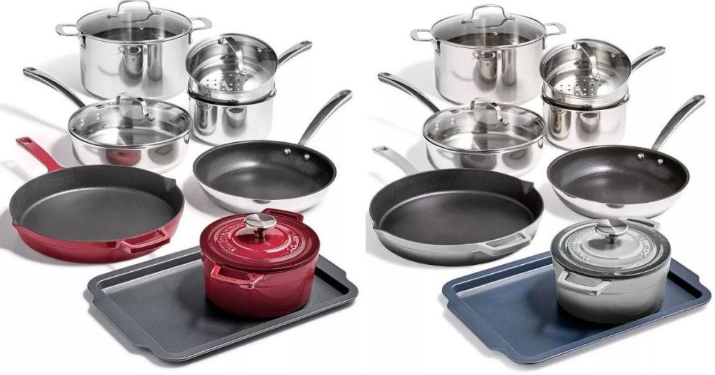Martha Stewart cookware red and gray