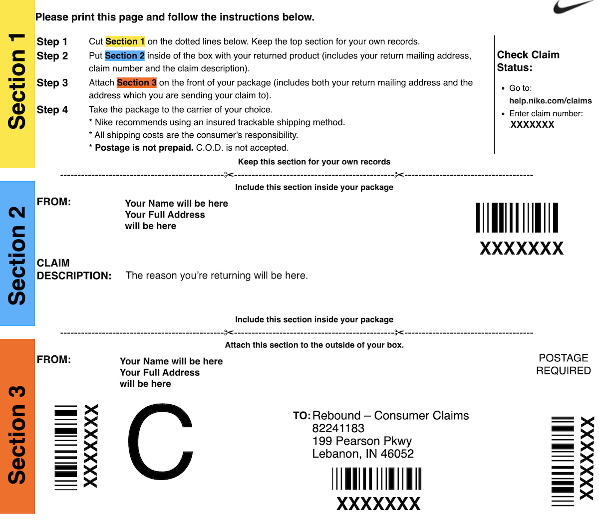 Nike check 2025 claim status